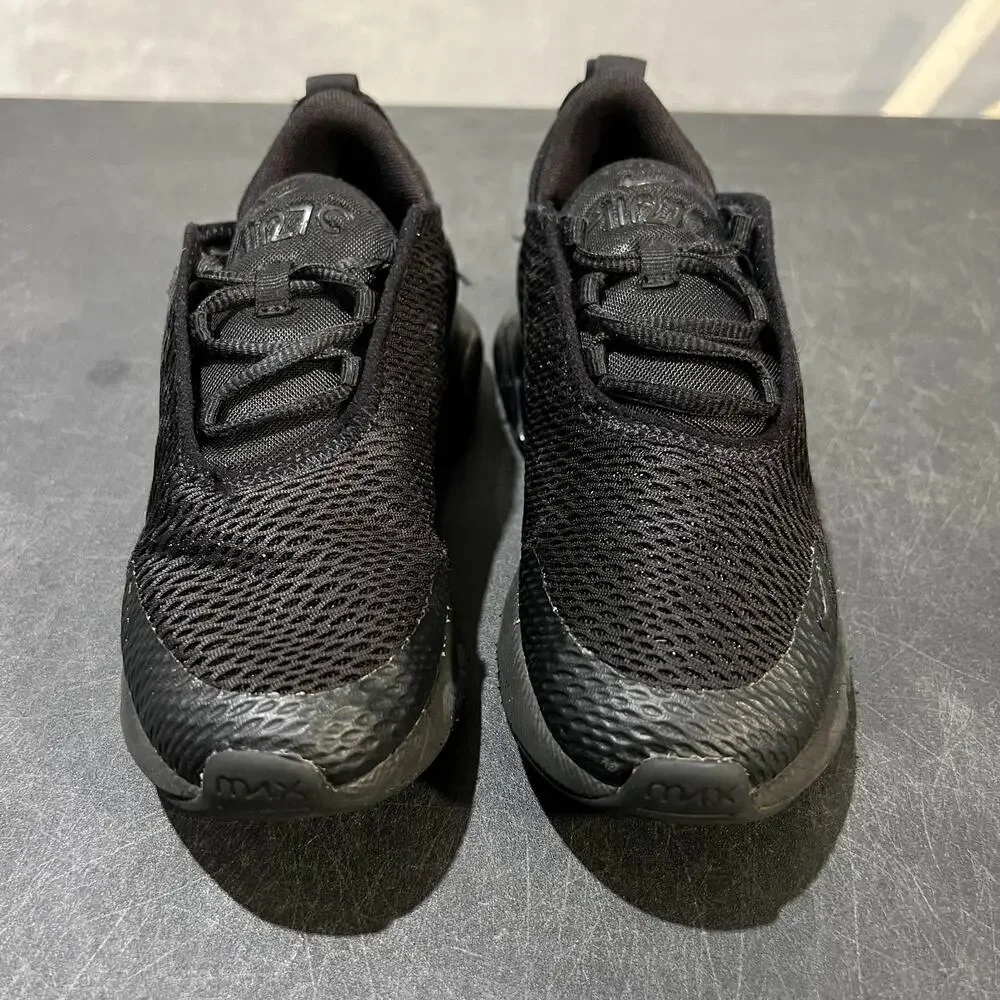 Nike Air Max 270 Shoes Youth Size 1Y Black Triple Black Mesh Sneakers AO2372-006